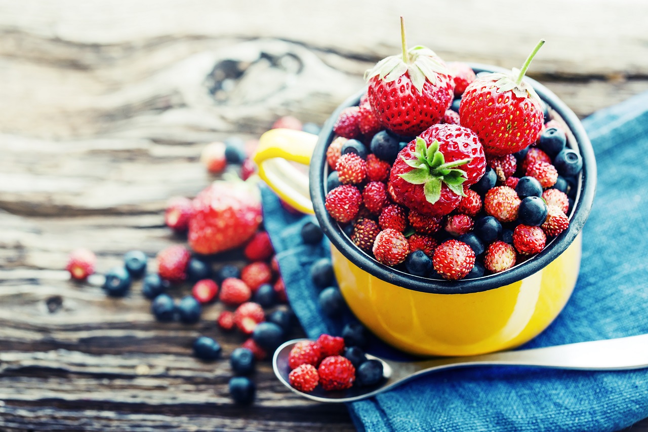 Immune resilience colorful berries and tea
